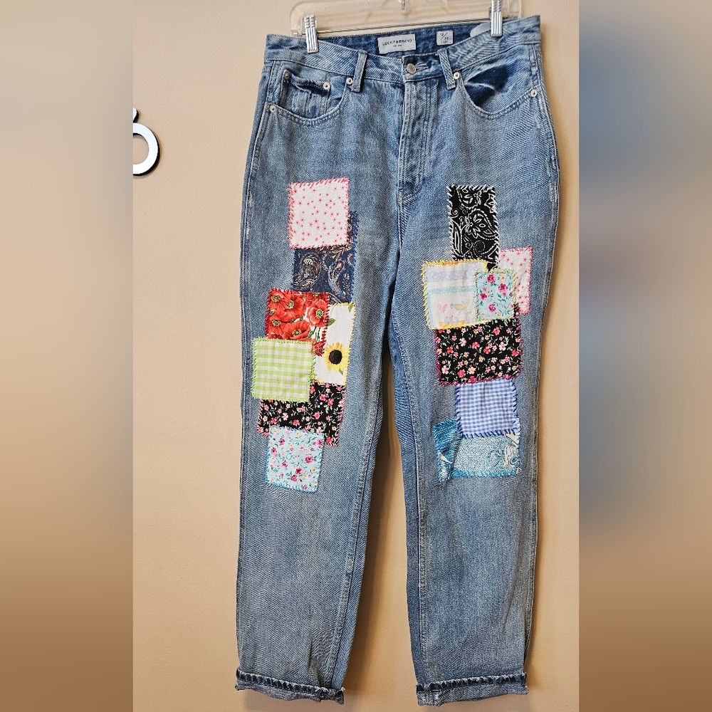 Lucky Brand Est.1990.Patched Jeans 12/31 Long,High-Rise90'   V-GRK